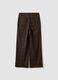 Brown wide-leg checked stretch-viscose trousers_6