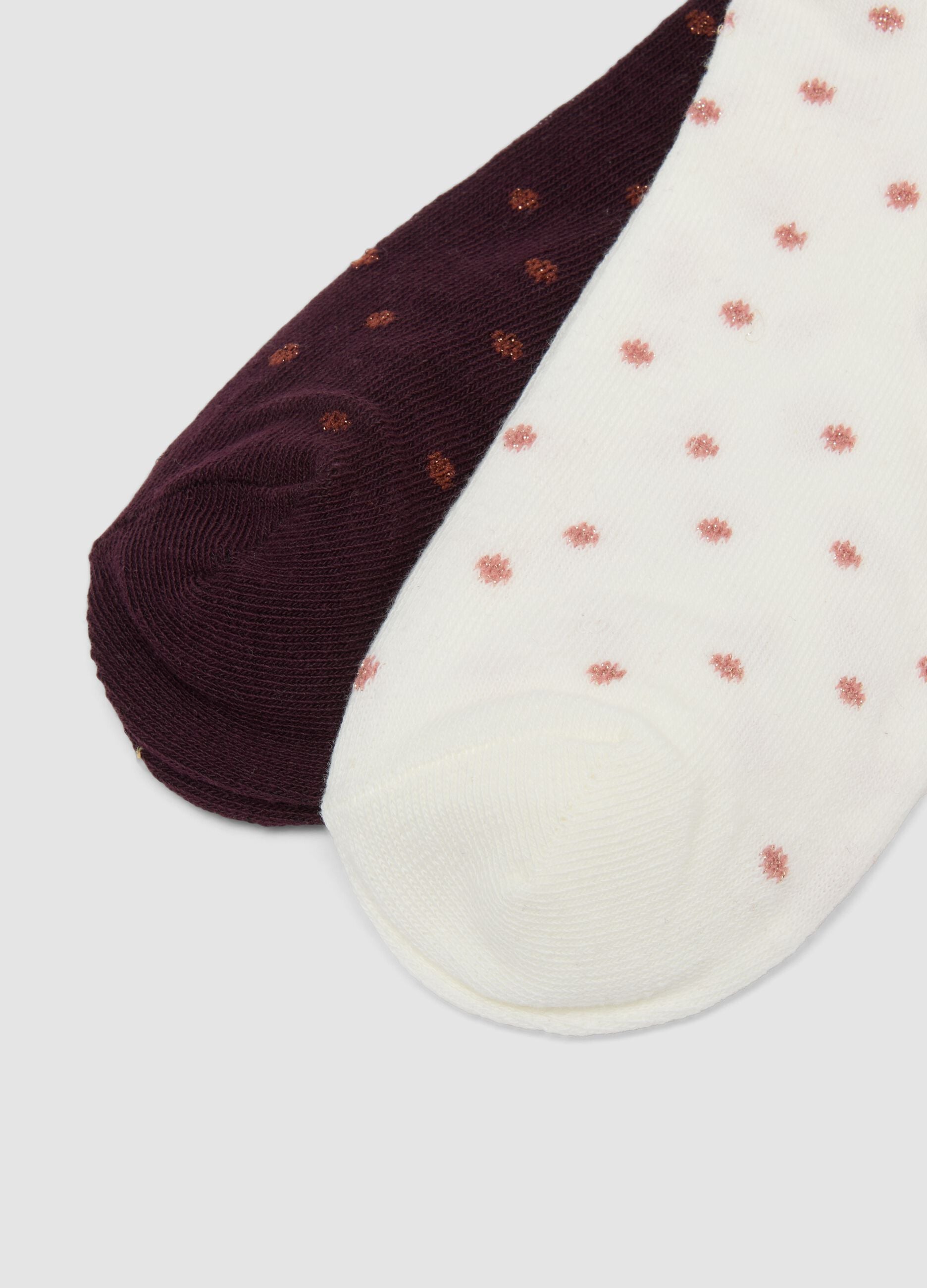 Three-pack of multicolour short polka-dot socks in stretch organic cotton