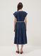 Blue midi dress in pure lyocell with braided belt_3