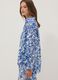 Blue and white organic cotton kaftan with tropical print_0