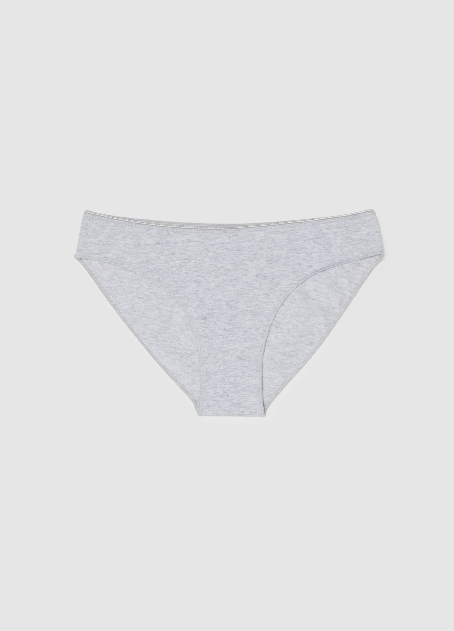 Girls' Grey Stretch Cotton Briefs with Regular Fit