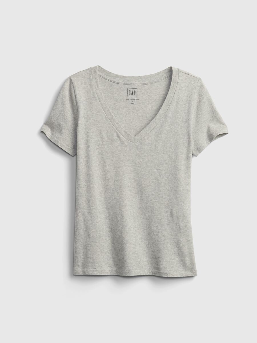 M&eacute;lange T-shirt with V neck_2