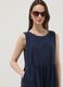Blue sleeveless pure cotton dress with tiered skirt, regular fit_1