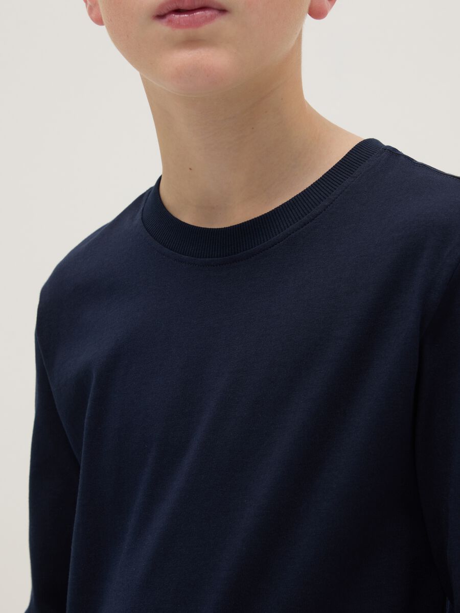 T-shirt in puro cotone blu regular fit per ragazzo_2