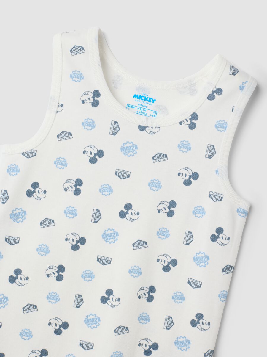 2-pack blue and white organic cotton vest tops with Mickey print_2