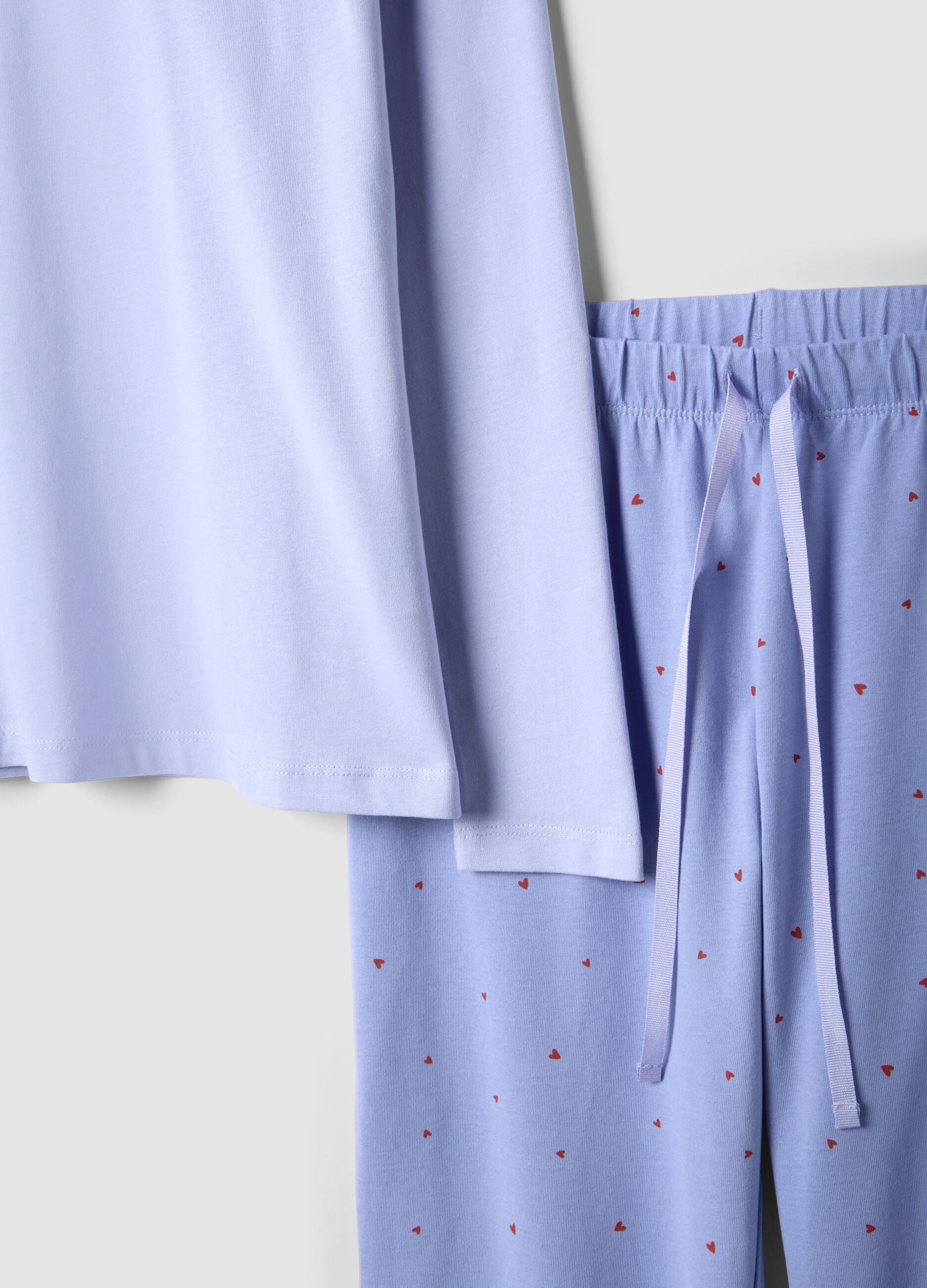 Purple pure cotton pyjamas regular fit with embroidery