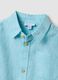 Light Blue Linen-Blend Cotton Shirt for Baby Boys, Regular Fit_3