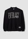 Black cotton-blend sweatshirt with front logo_0