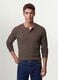 Brown honeycomb viscose-blend T-shirt, regular fit_1