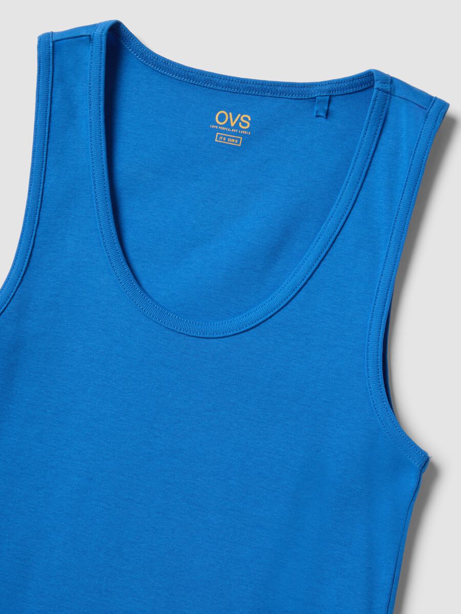 Blue pure cotton vest top_5