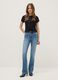 Blue Cotton Blend Flare Fit Jeans_0
