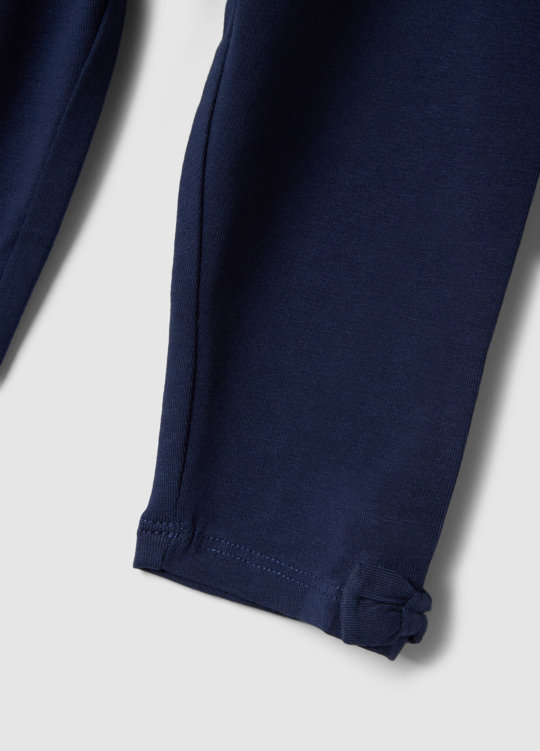 Slim fit blue stretch cotton leggings for girls