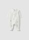 White pure organic cotton sleepsuit with built-in feet_0