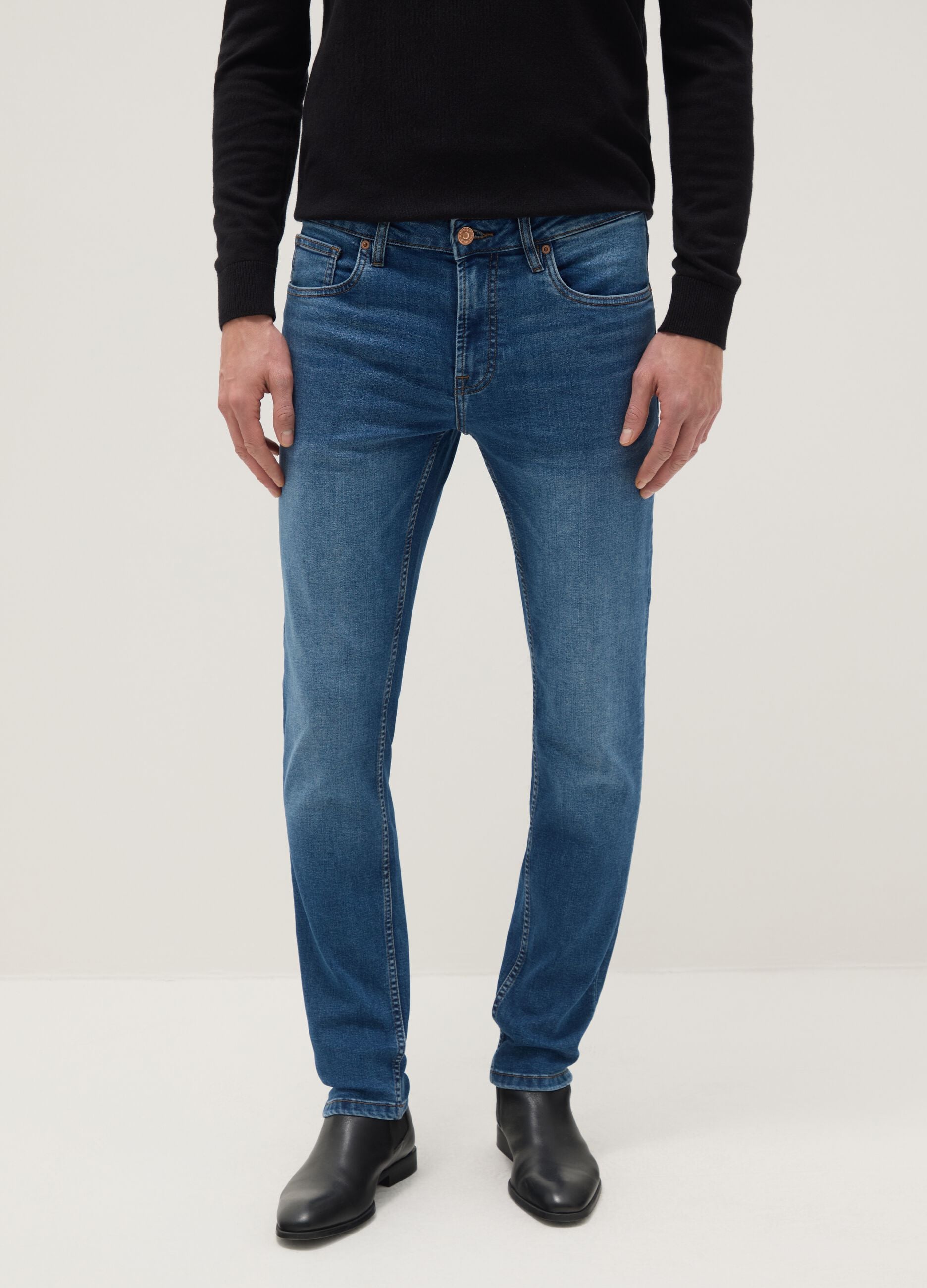 Blue Skinny Fit Stretch Cotton Jeans