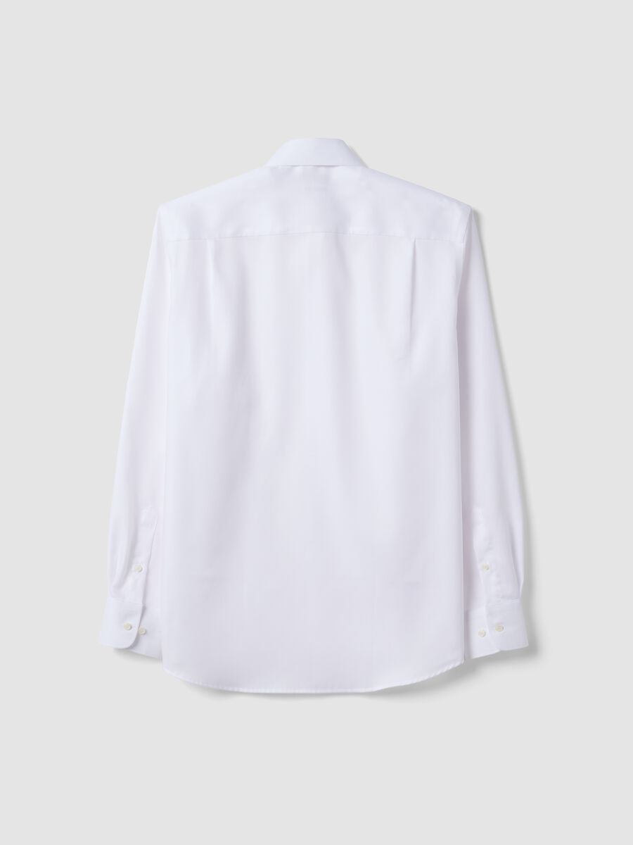 White pure cotton shirt with French collar, regular fit, non-iron_6