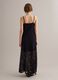Long black crochet dress with V-neck, regular fit_2