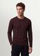 Brown long-sleeve T-shirt in pure organic cotton with crew neck_1