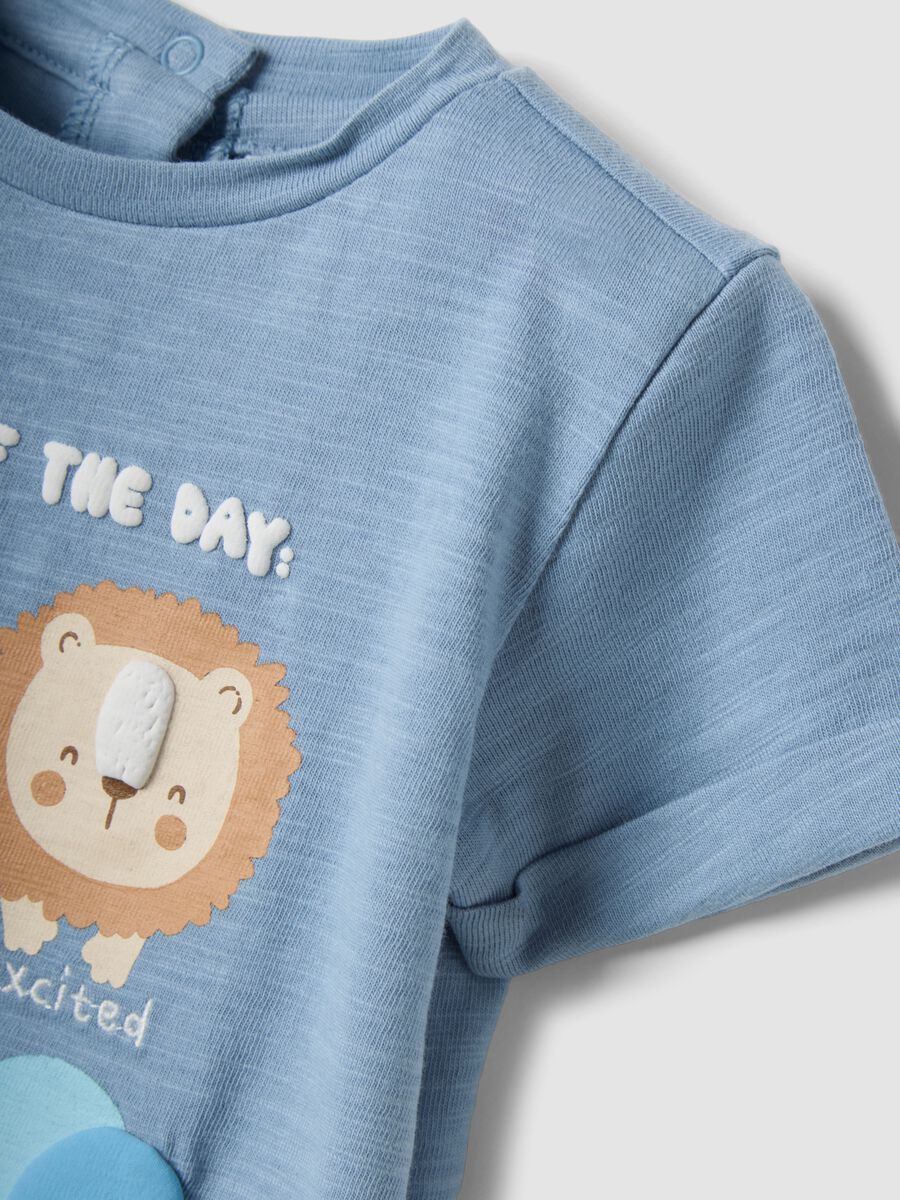 Blue short-sleeve organic cotton T-shirt_2
