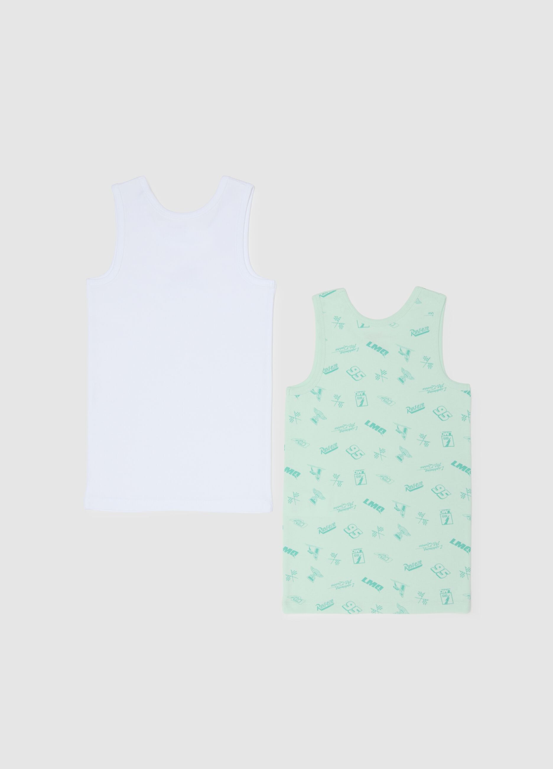 Two-pack multicolour pure cotton vests for children regular fit