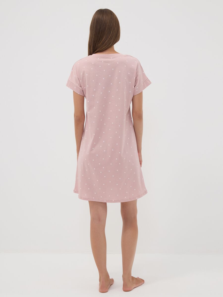 Camicia da notte rosa in puro cotone organico_3