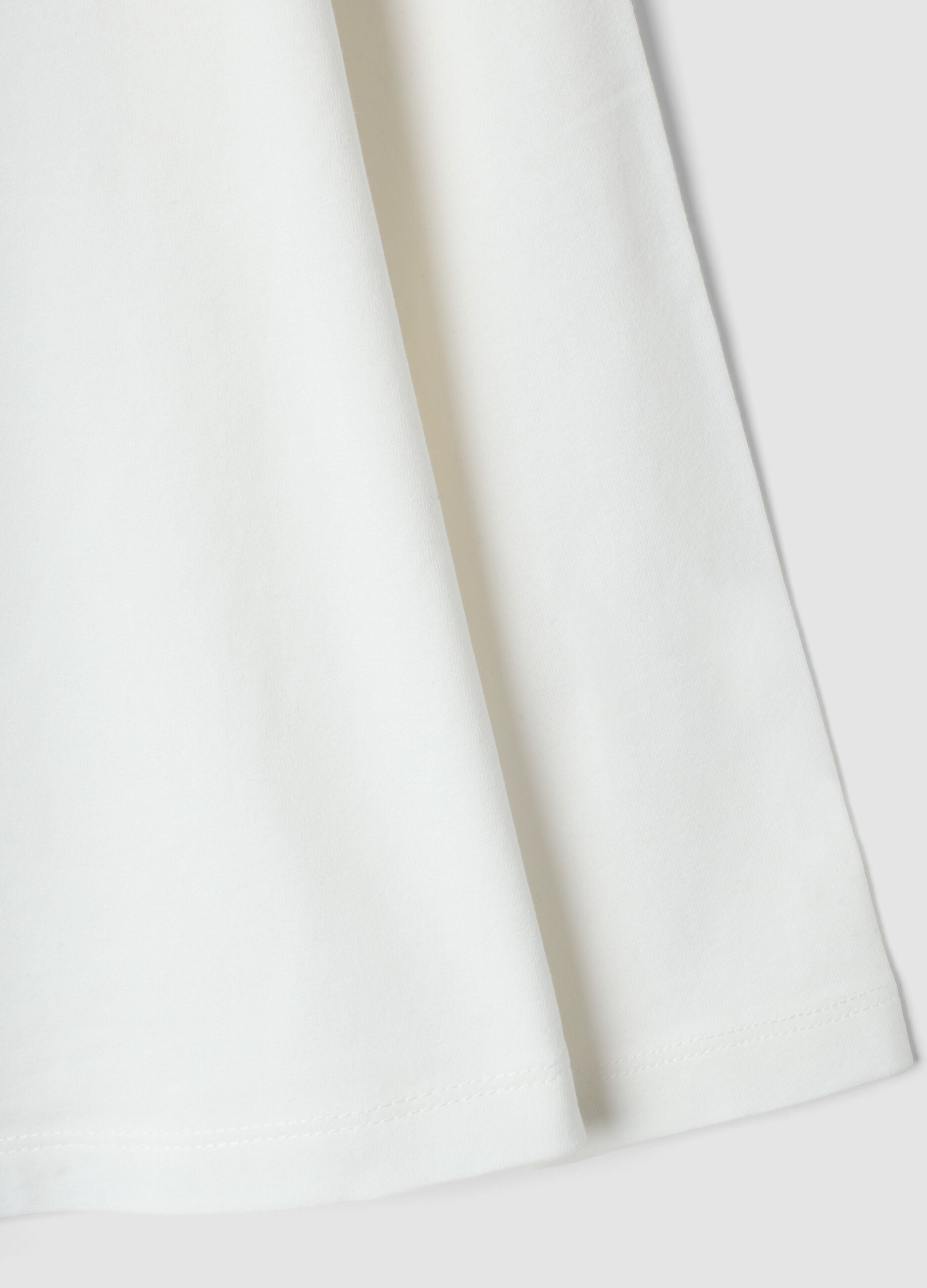 White stretch organic cotton crew-neck T-shirt