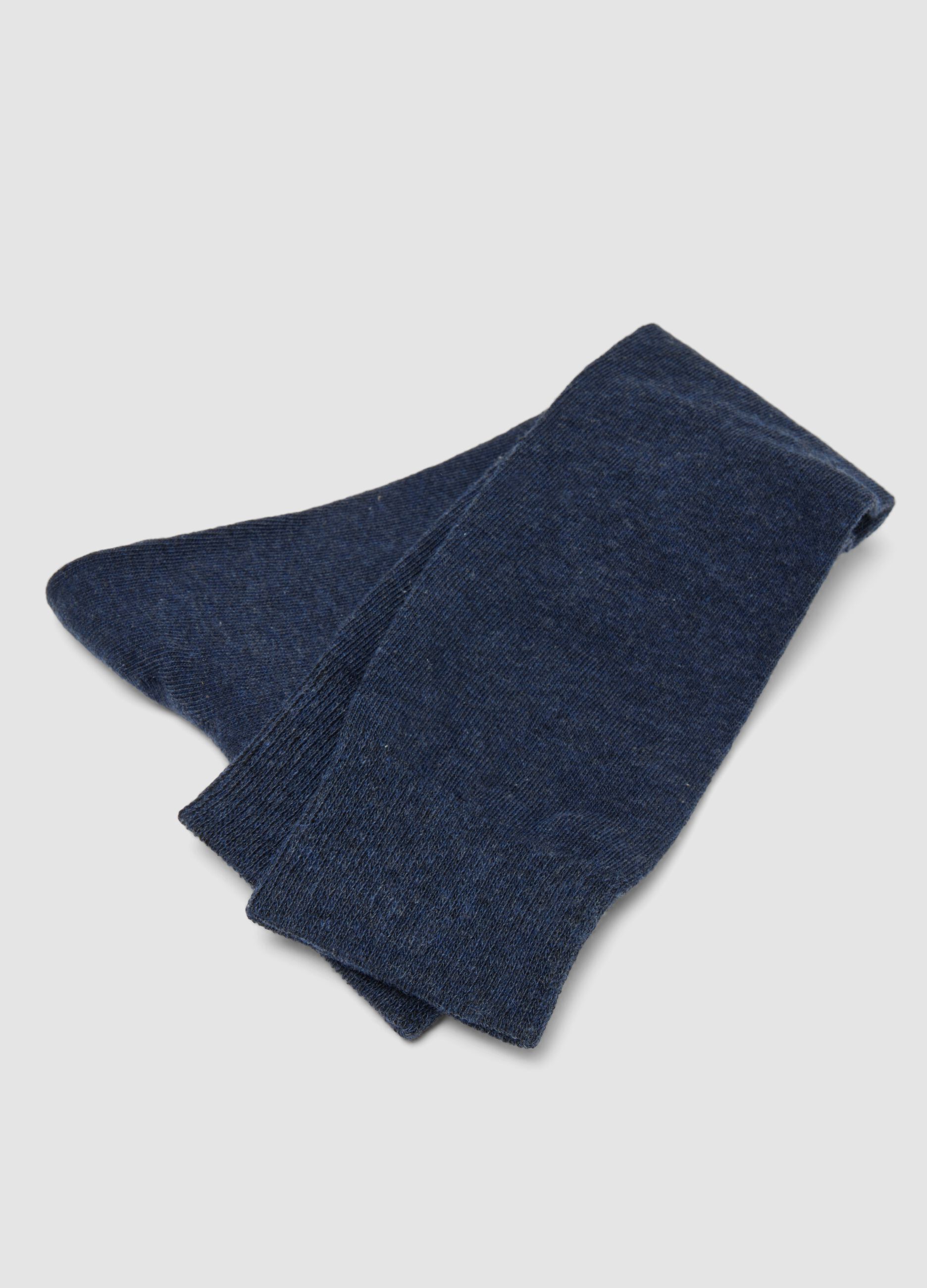 3-pack of long blue socks in stretch organic cotton
