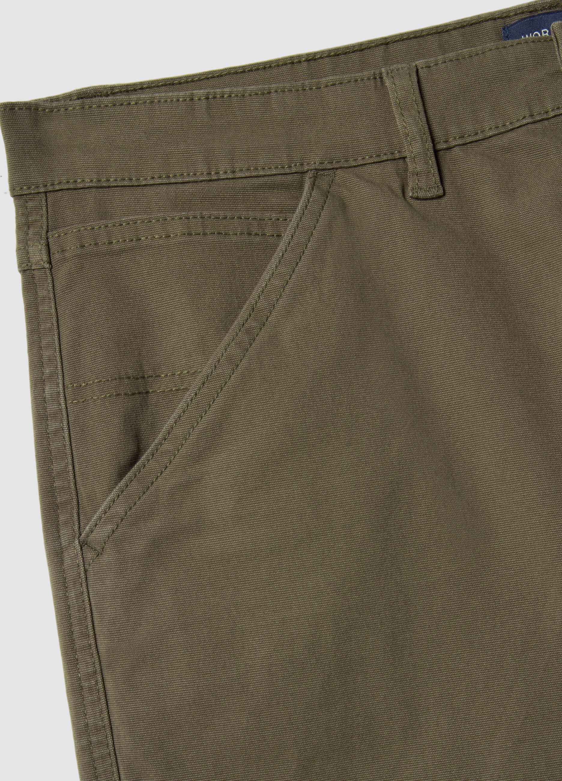 Slim Fit Green Stretch Cotton Chino Trousers