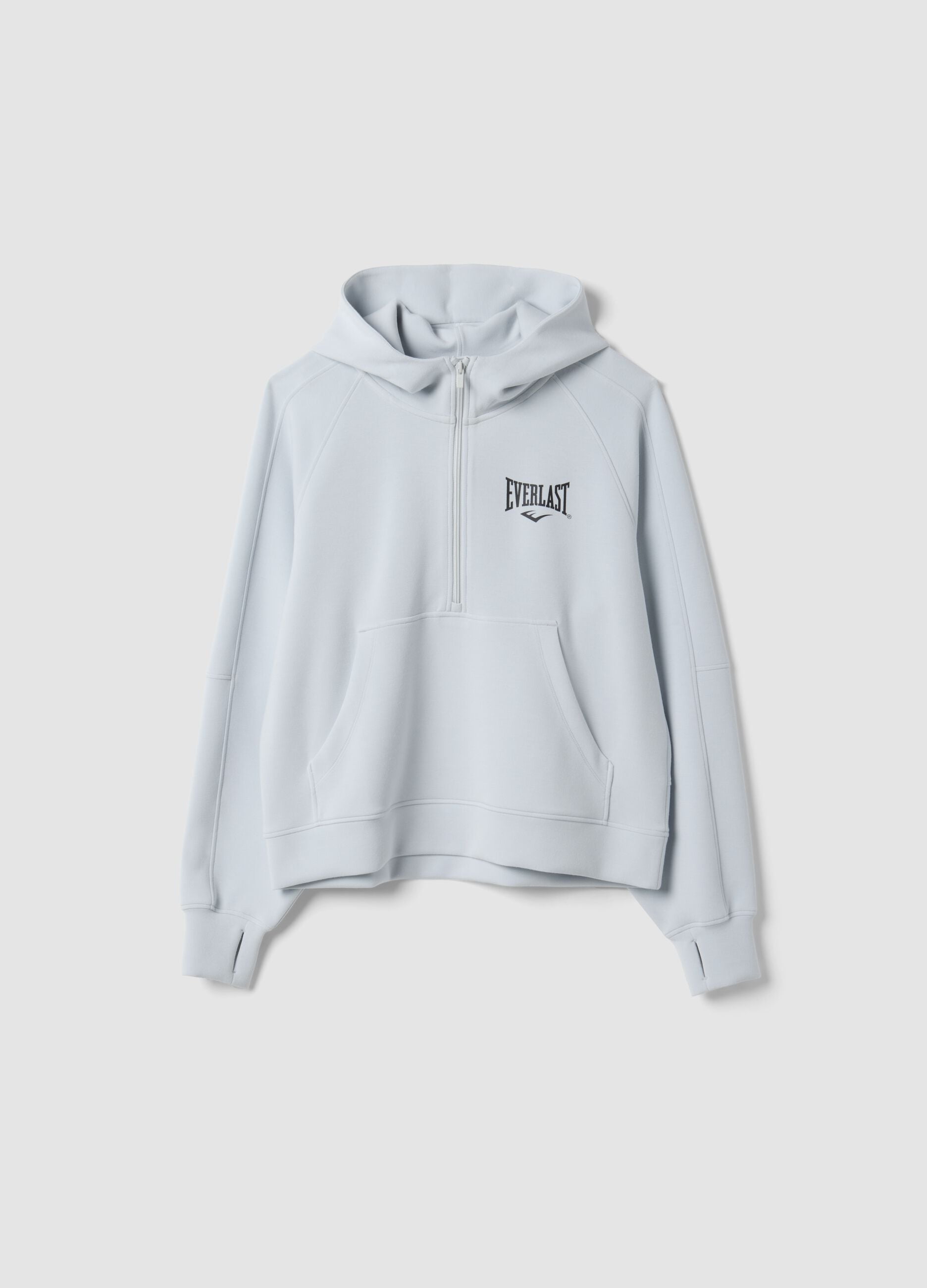 Grey stretch viscose jersey hoodie