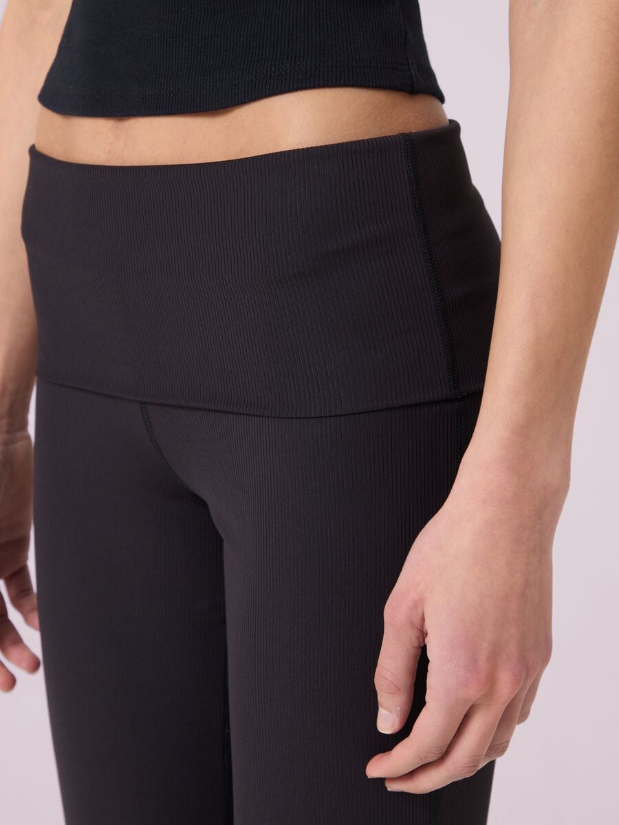 Flared ribbed stretch fabric leggings ALTAVIA STUDIO_3