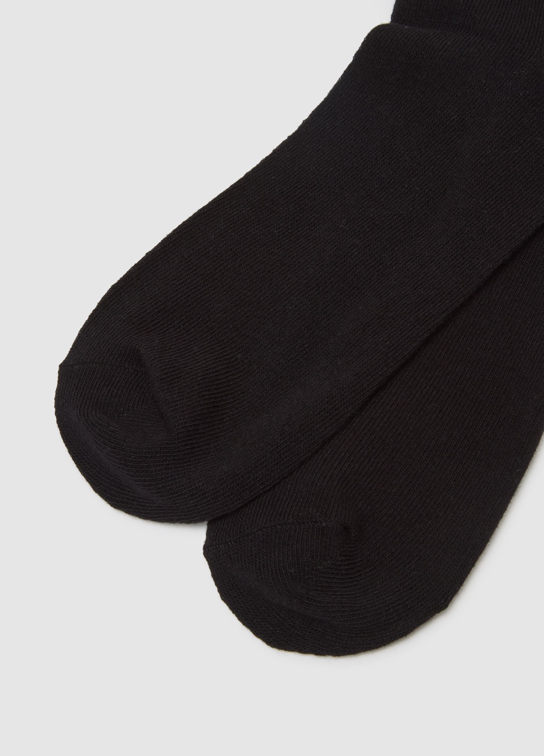 Pack of three black stretch cotton socks