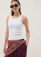 White stretch-cotton tank top_0