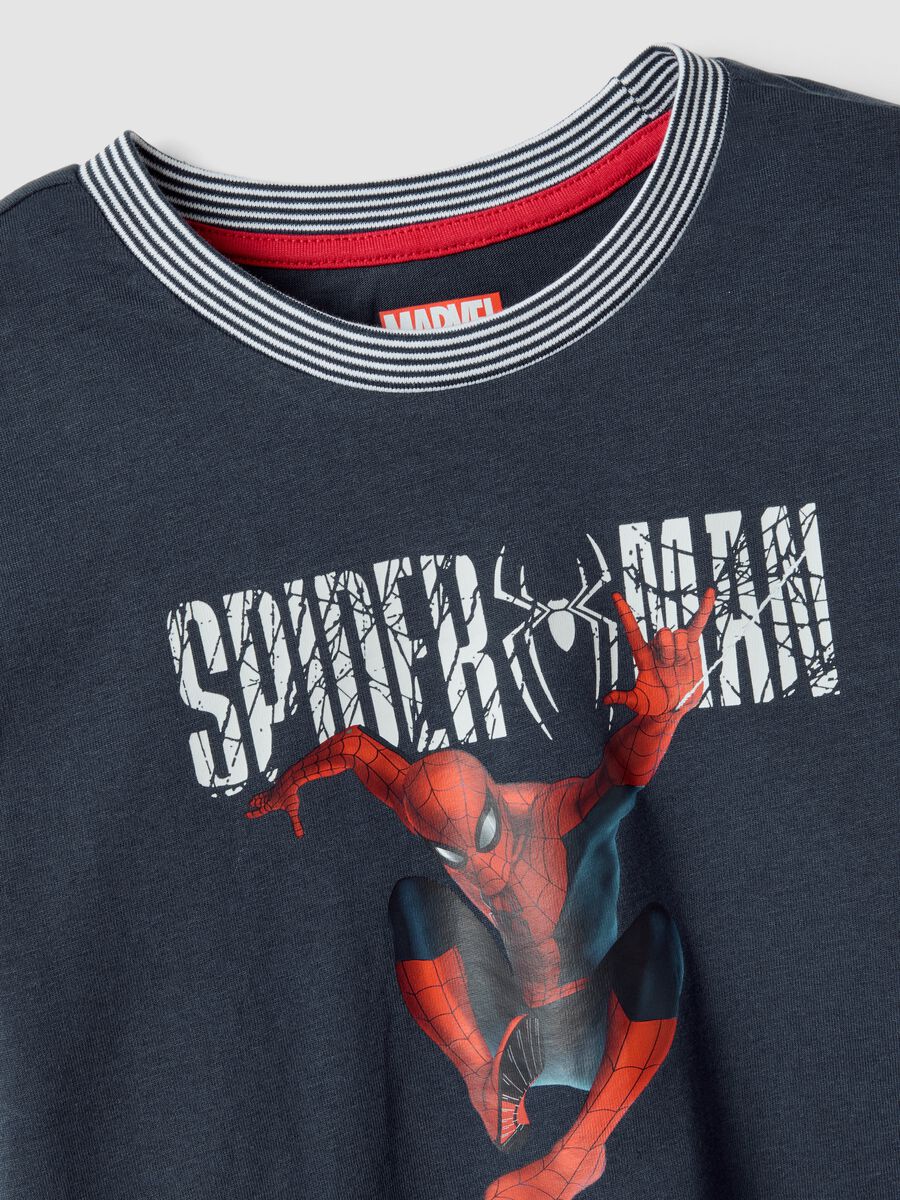 Blue MARVEL Spider-Man print organic cotton pyjamas for boys_2