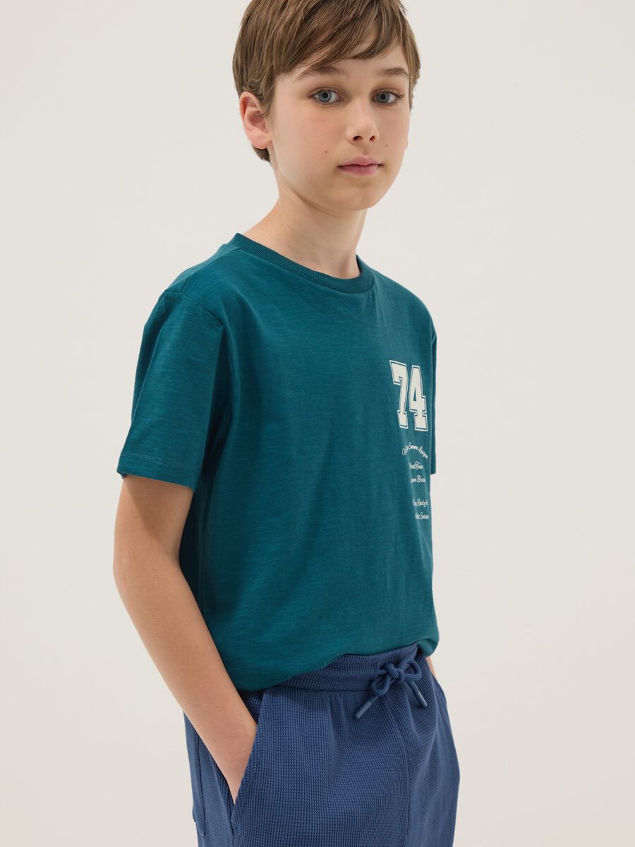 Kit t-shirt shorts in puro cotone multicolor da ragazzo regular fit_2