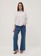 Camicia bianca traforata in puro cotone con collo coreano regular fit_1