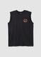 Black pure cotton regular-fit vest top with print_4