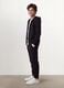 Black pure organic cotton joggers with drawstring for boys_0