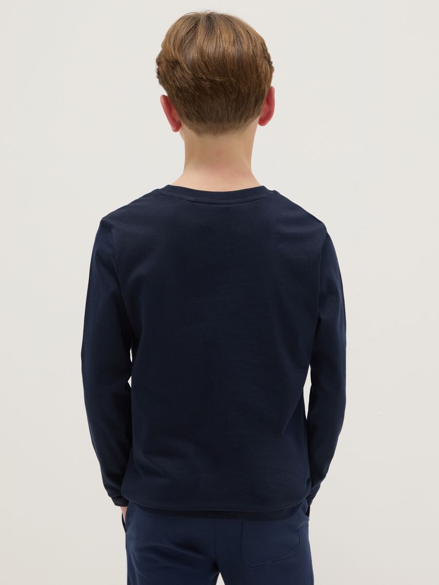 T-shirt in puro cotone blu regular fit per ragazzo_1