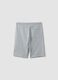 Grey pure cotton shorts with elasticated waist_4