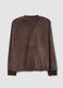 Brown stretch V-neck pyjama top_1