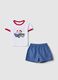 Multicolour stretch cotton shirt and shorts set for girls_0