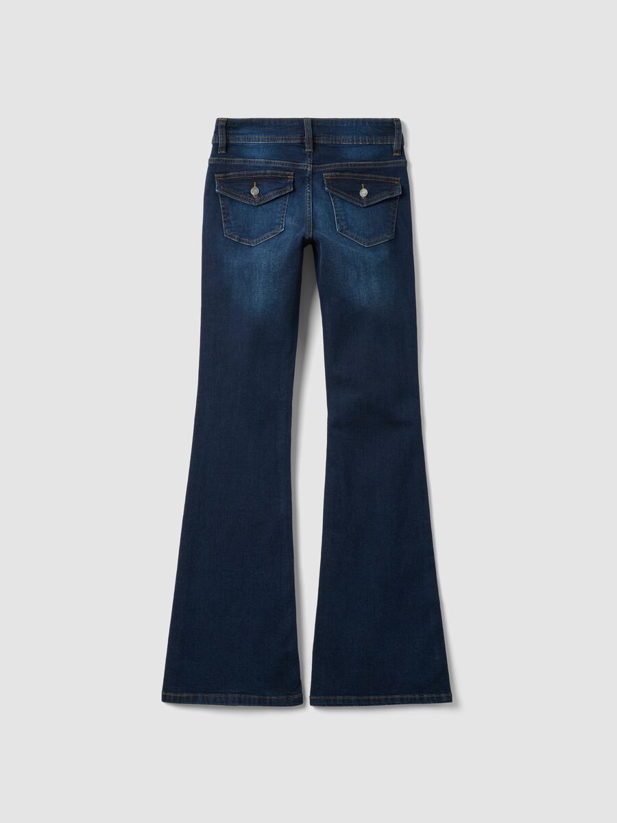 Blue stretch-cotton flare jeans_2