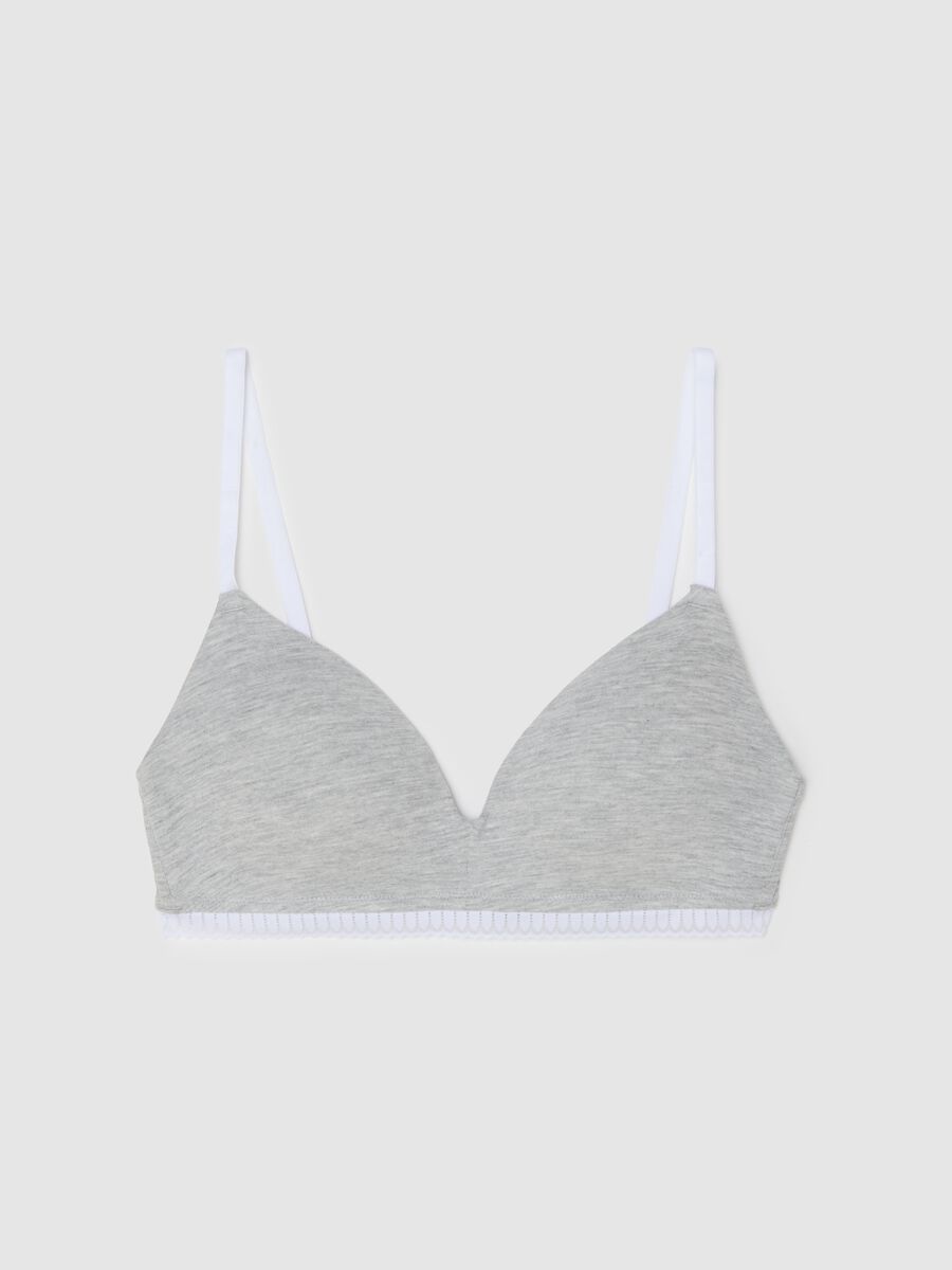 Grey triangle cotton bra with padding_4