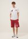 Red cotton-blend sports shorts with Miami Heat logo_0