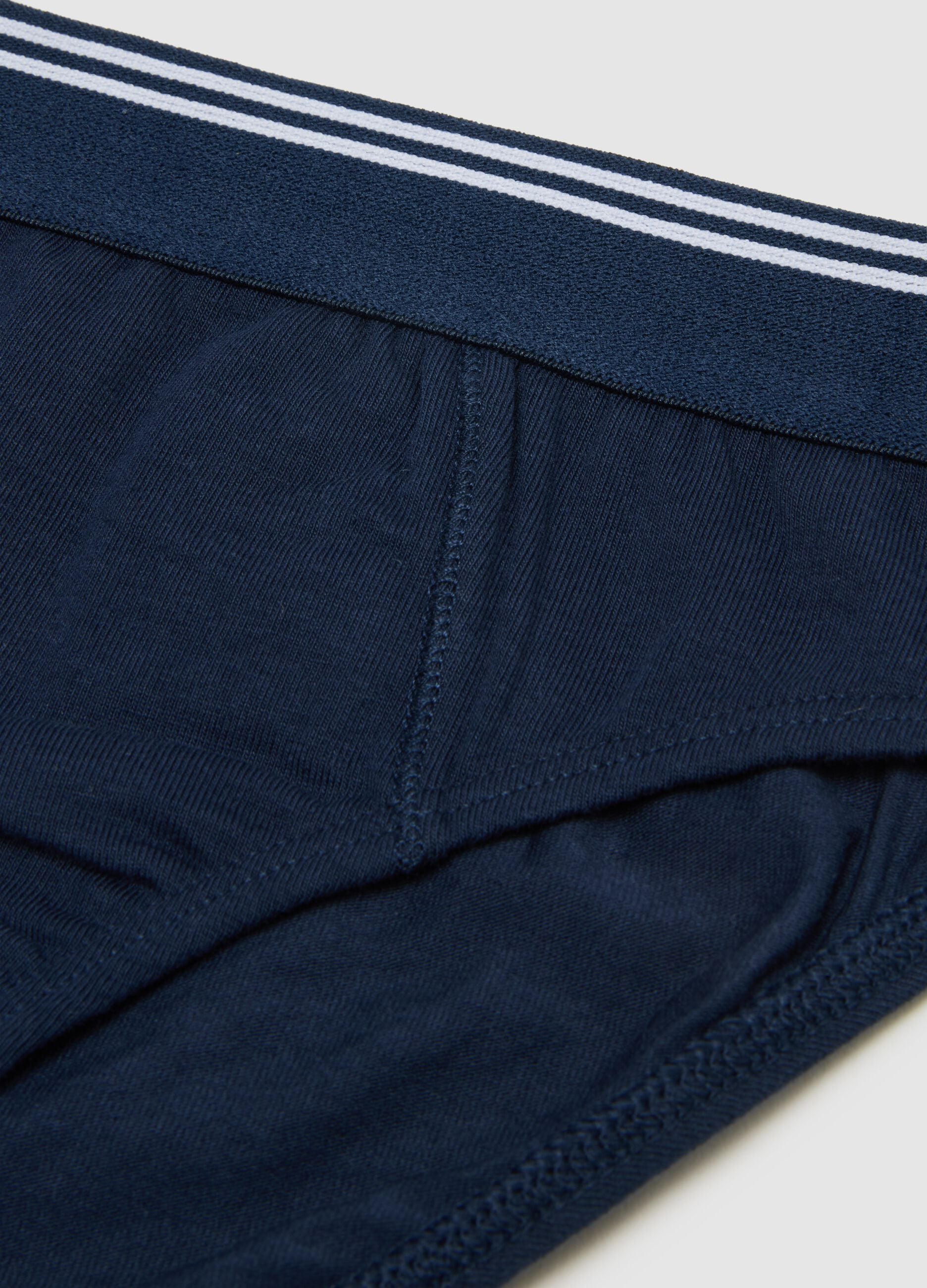 Regular fit blue kids briefs in stretch cotton