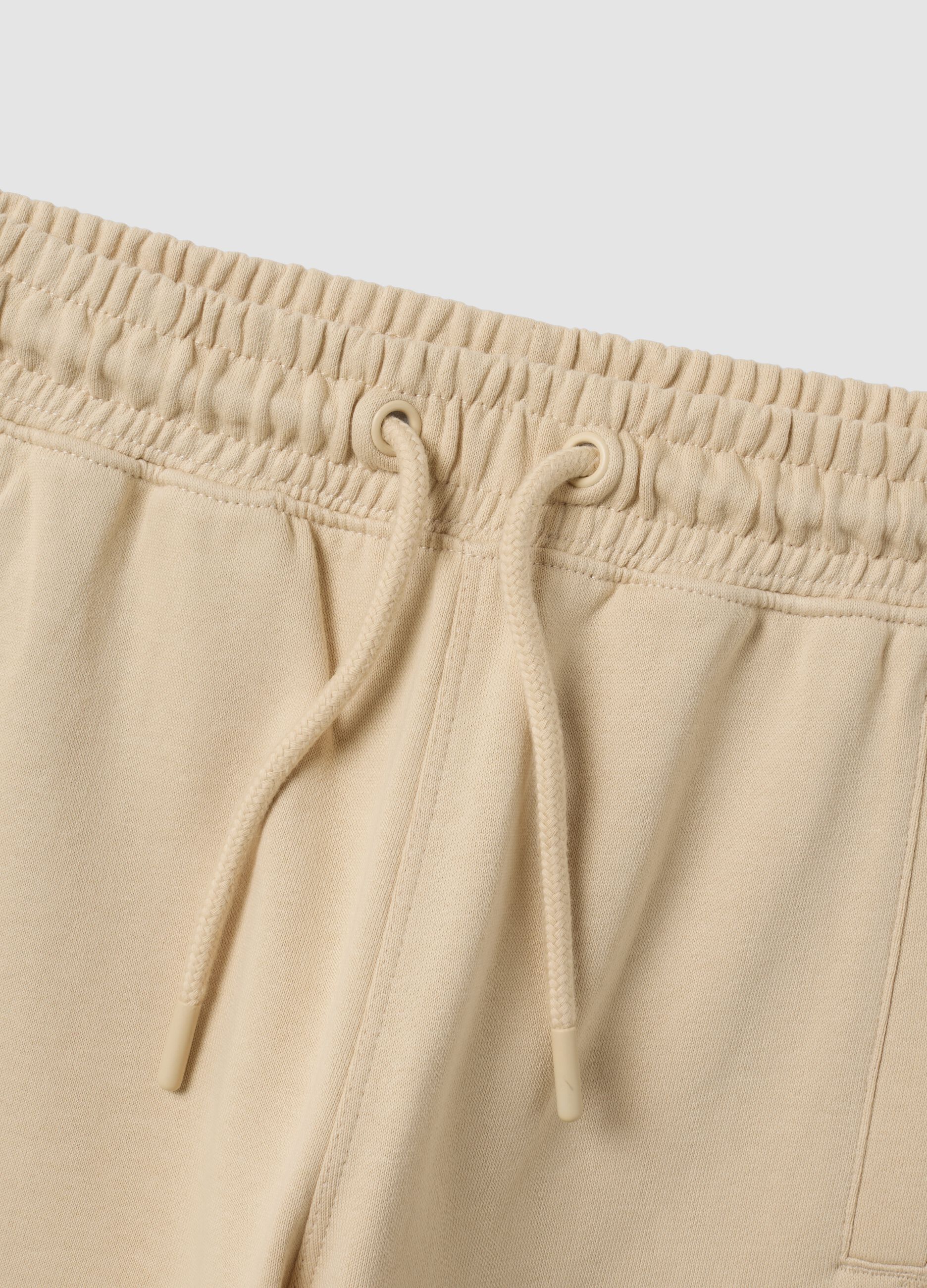 Beige pure cotton comfort-fit joggers for boys