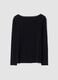 Black stretch modal crew-neck T-shirt, regular fit_2