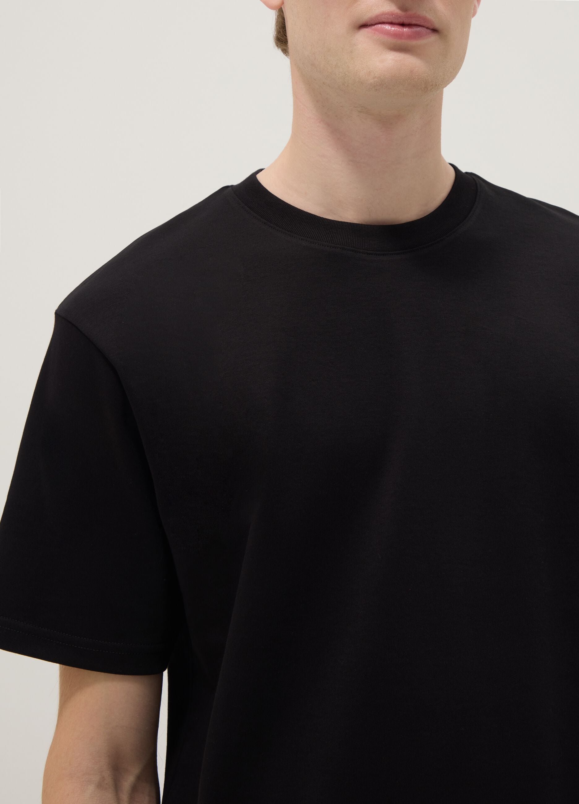 Relaxed Fit Black Pure Cotton Short Sleeve T-Shirt
