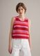 Multicolour striped pure cotton knitted vest, regular fit_2