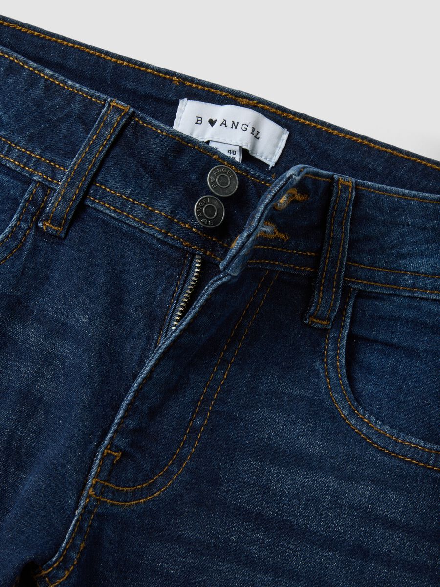 Blue stretch-cotton flare jeans_1