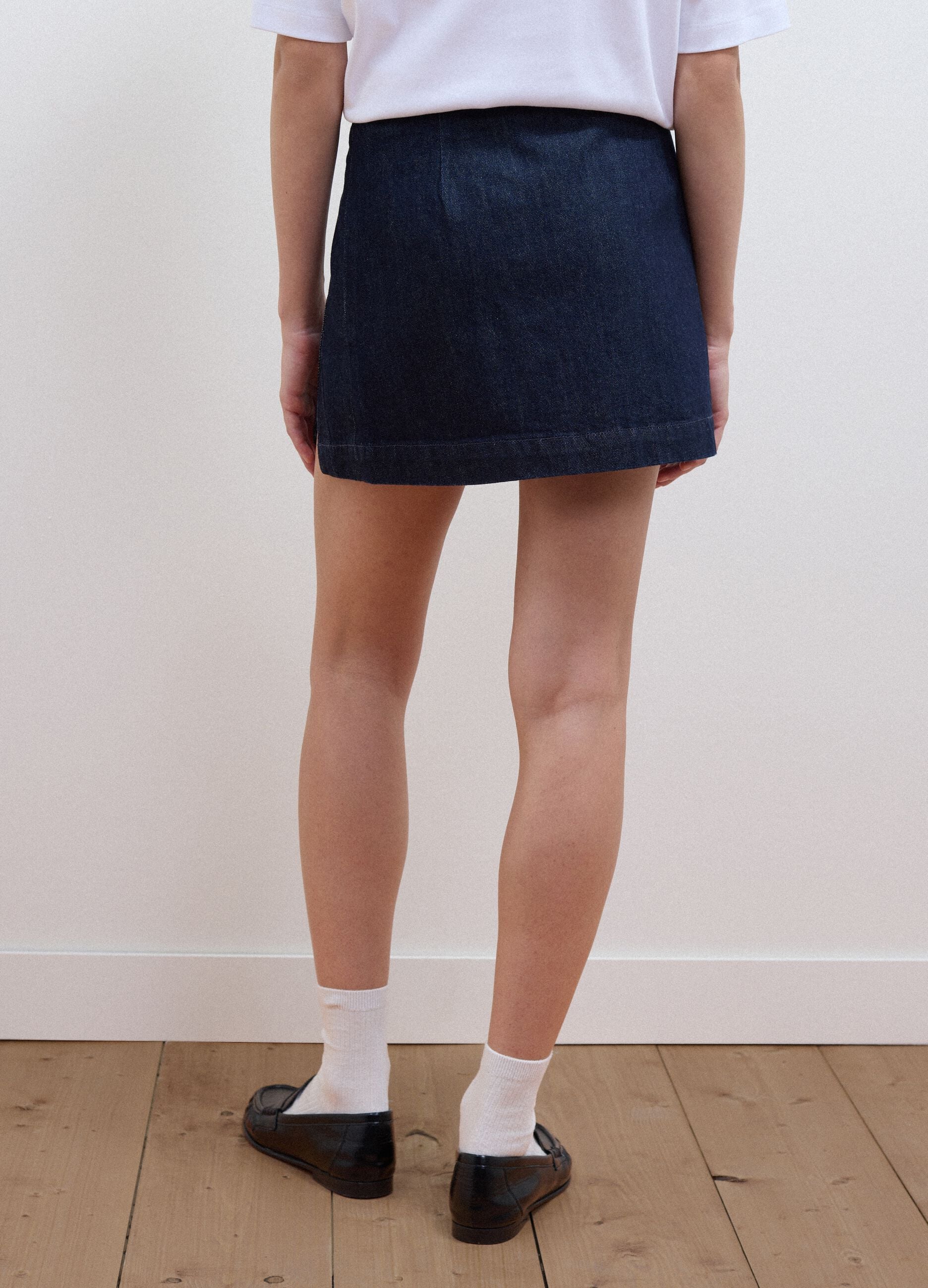Blue pure cotton denim skirt